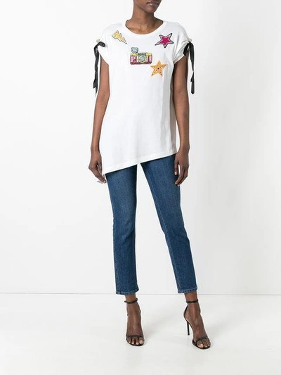 Shop Dolce & Gabbana Patch Embroidered T In White
