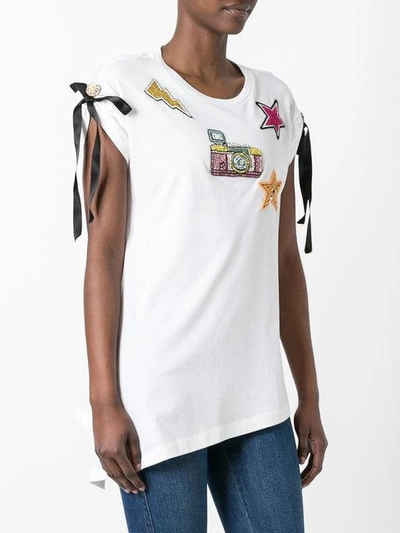 Shop Dolce & Gabbana Patch Embroidered T In White