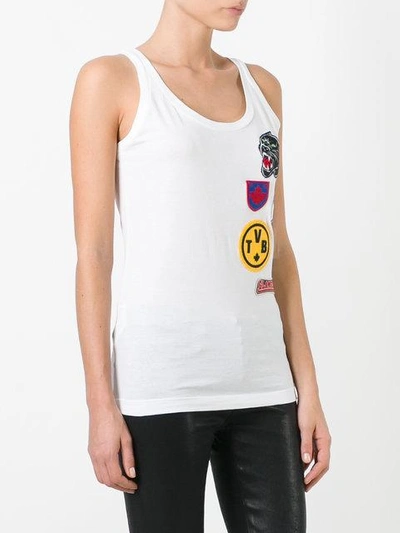 Shop Dsquared2 Patch Embroidered Tank Top - White