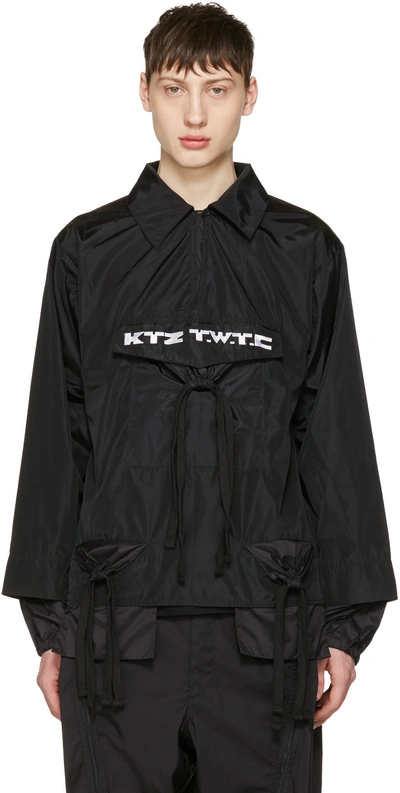 Shop Ktz Black Gathered Pocket Shirt