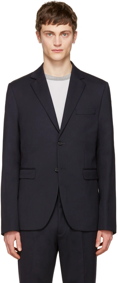 Acne Studios Antibes Single-breasted Wool-blend Blazer In Navy