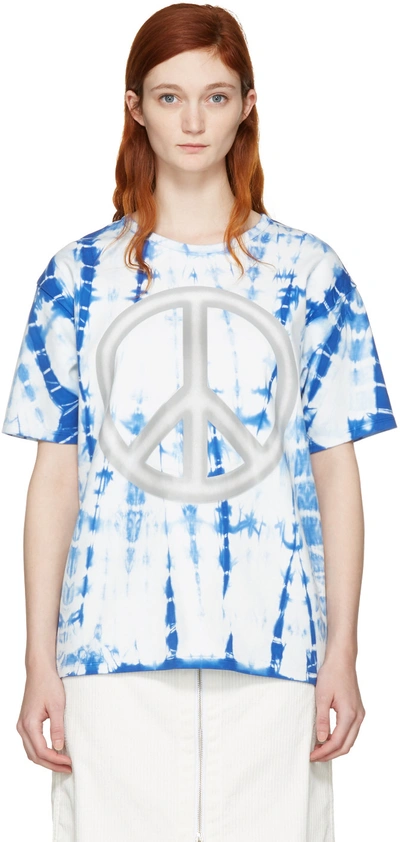 Shop Acne Studios Blue Tie-dye Peace T-shirt