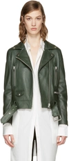 ACNE STUDIOS Green Leather Mock Jacket