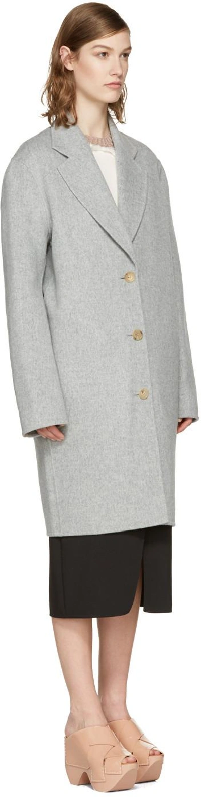 Shop Acne Studios Grey Landi Doublé Coat