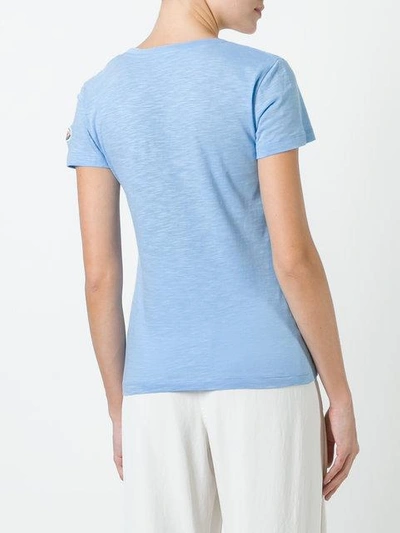 Shop Moncler Scoop Neck T-shirt - Blue