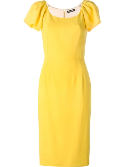 Dolce & Gabbana Pencil Dress In Yellow | ModeSens