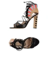 Paula Cademartori Lotus Leather Scallop Sandals In Black