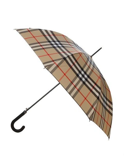 Shop Burberry Giant Exploded Check Walking Umbrella