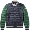 MONCLER ENRICK SLIM-FIT STRIPE-TRIMMED QUILTED SHELL DOWN BOMBER JACKET