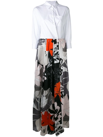 Sara Roka Floral Print Contrast Dress
