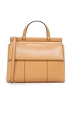 Tory Burch Block T Top Handle Satchel In Vachetta