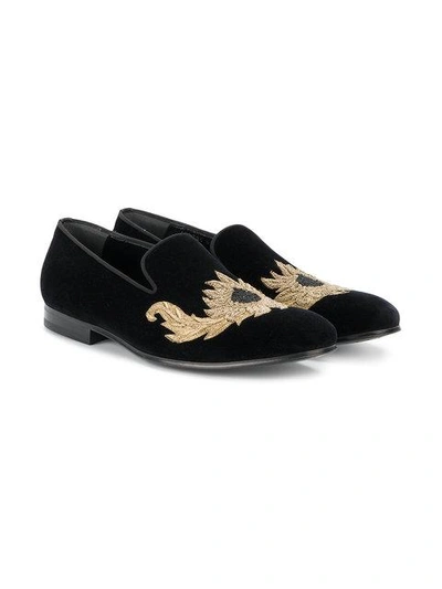 Shop Alexander Mcqueen Embroidered Loafers