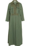 TOPSHOP UNIQUE Redford oversized cotton canvas-paneled twill trench coat