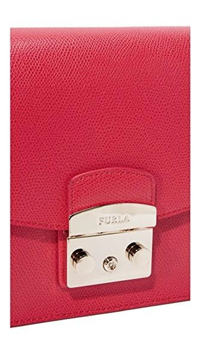 Shop Furla Metropolis Small Shoulder Bag In Ruby