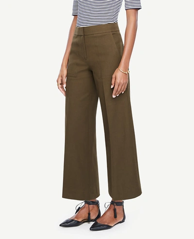 Ann Taylor The Petite Wide Leg Marina Pant In Camo Green