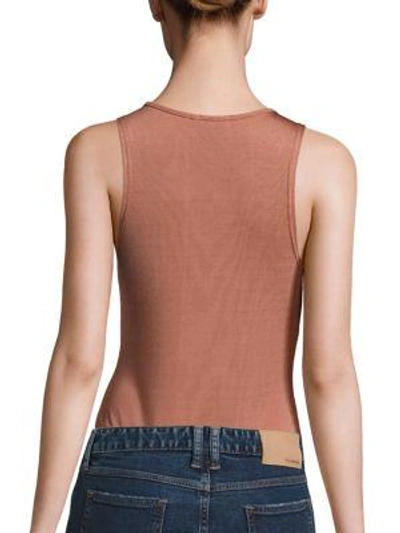 Shop Tularosa Nile Lace-up Bodysuit In Blush