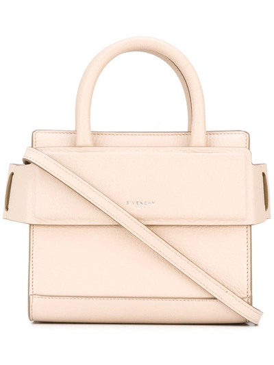 Givenchy Mini Horizon Grained Calfskin Leather Tote - Pink In Nude Pink