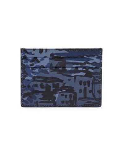 Shop Burberry Coastal Printed Leather Card Case In Bright Navy
