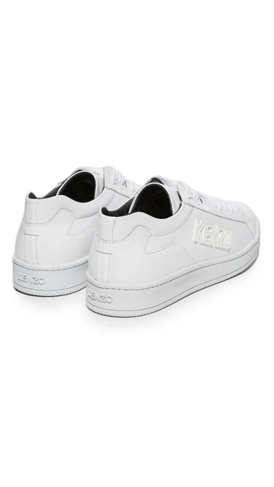 Shop Kenzo Tennix Lace Up Sneakers In White