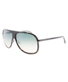 Tom Ford 'chris' 62mm Sunglasses In Havana/other/ Gradient Green