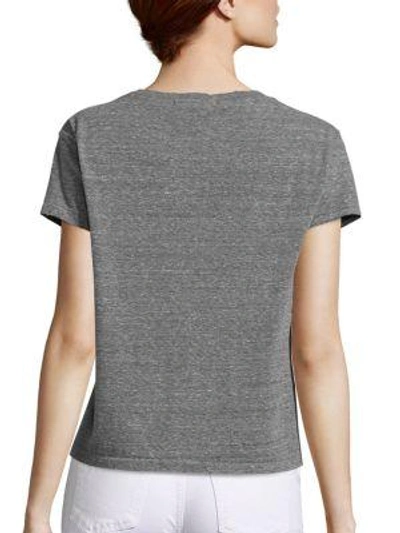 Shop Amo Twist Crop T-shirt In Heather Grey