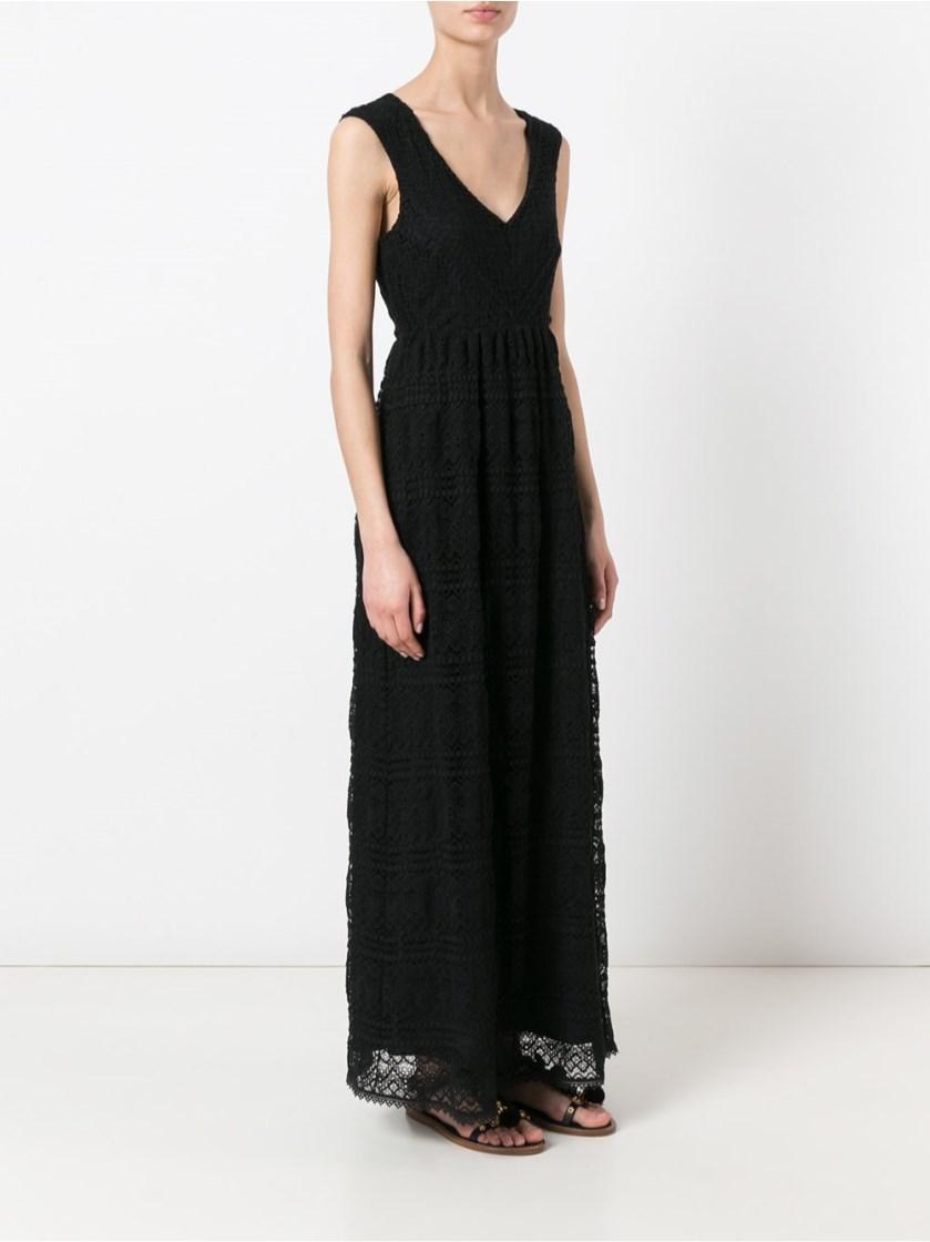 Red Valentino Lace Long Dress In Black | ModeSens