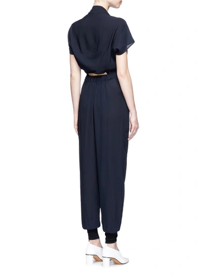 Shop Stella Mccartney 'lizbeth' Cutout Back Silk Crepe Jumpsuit