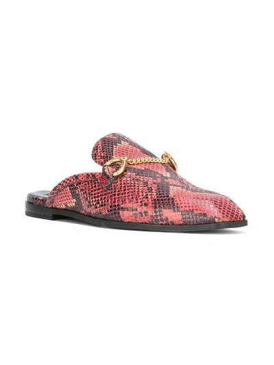 Stella Mccartney Python-effect Faux-leather Backless Loafers