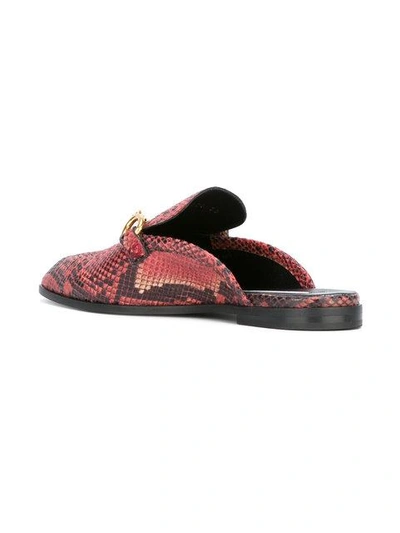 Stella Mccartney Python-effect Faux-leather Backless Loafers
