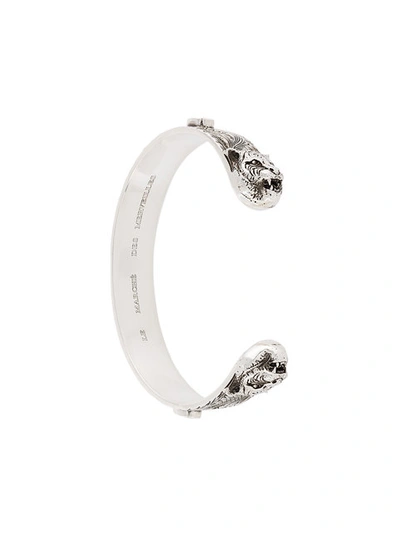 Gucci Tiger Head Bracelet In Silver