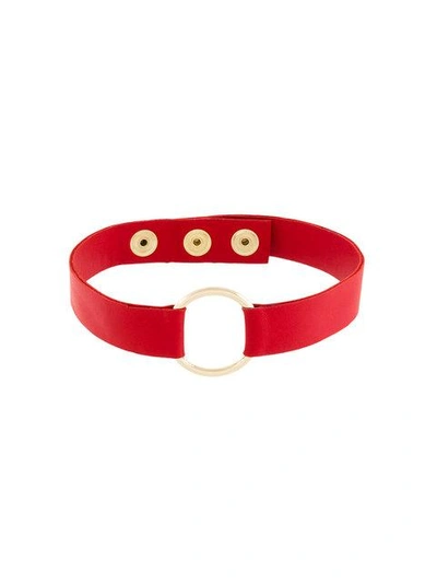 Shop Manokhi Circle Shape Collar - Red