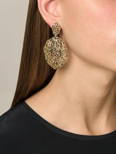 Shop Aurelie Bidermann Vintage Lace Earrings In Metallic