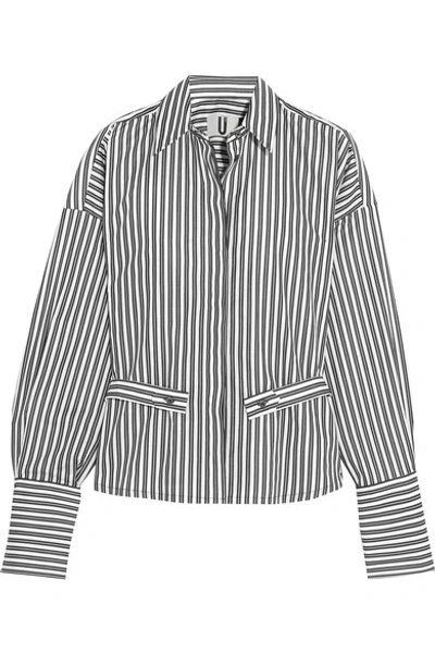 Topshop Unique Tiller Oversized Striped Cotton Shirt