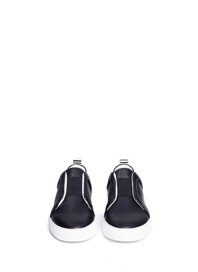 Shop Pierre Hardy Elastic Band Leather Slip-on Sneakers