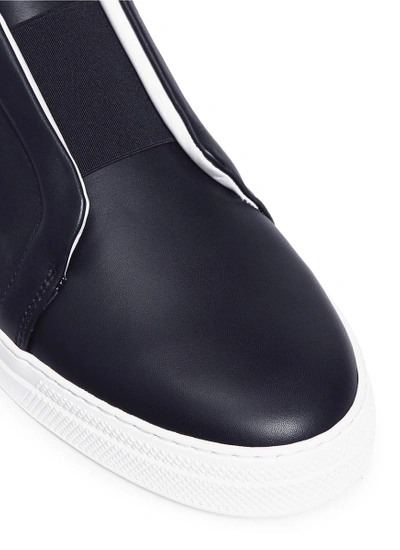Shop Pierre Hardy Elastic Band Leather Slip-on Sneakers