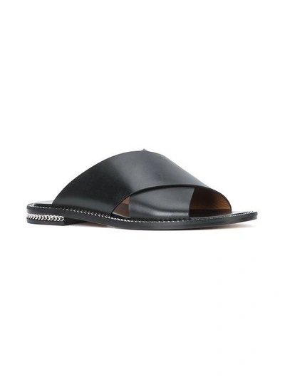 Shop Givenchy Crossover Strap Sandals - Black