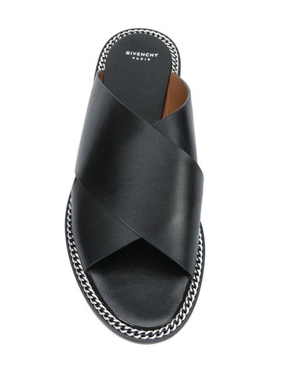 Shop Givenchy Crossover Strap Sandals - Black