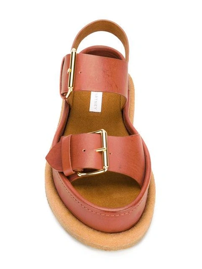 Shop Stella Mccartney Buckle Sandals In Brown