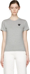 Comme Des Garçons Play Comme Des Garcons Play Grey And Black Small Heart Patch T-shirt