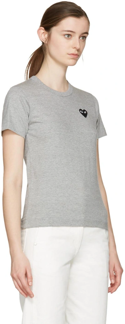 Shop Comme Des Garçons Play Grey Heart Patch T-shirt