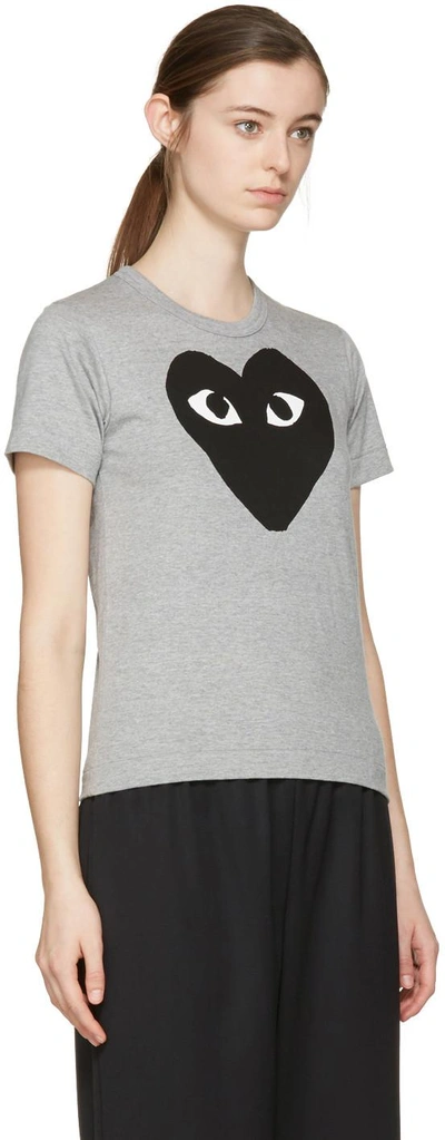 Shop Comme Des Garçons Play Comme Des Garcons Play Grey Big Heart T-shirt In 1-grey