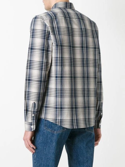 Shop Apc Plaid Shirt In Blue