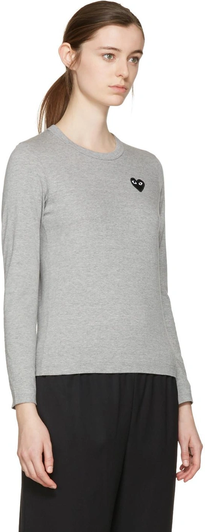 Shop Comme Des Garçons Play Comme Des Garcons Play Grey Heart Patch T-shirt In 1-grey