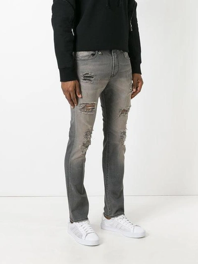 Shop R13 Ripped Slim-fit Jeans - Grey