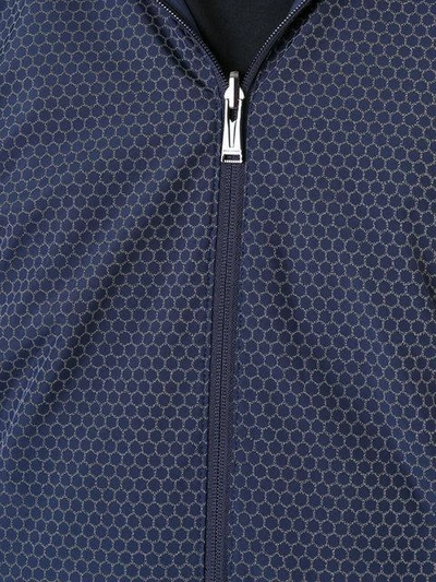 Shop Kent & Curwen Beehive-print Zipped Bomber Jacket In Blue