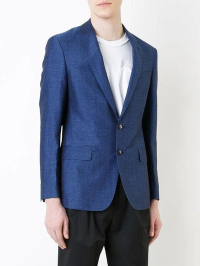 Shop Kent & Curwen Two Button Blazer In Blue