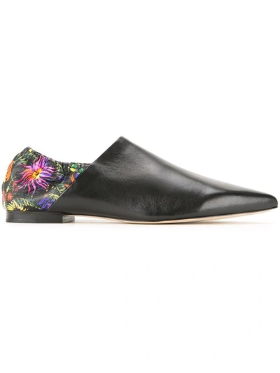 3.1 Phillip Lim / フィリップ リム Woman Paneled Printed Leather Point-toe Flats Black In Black-multi