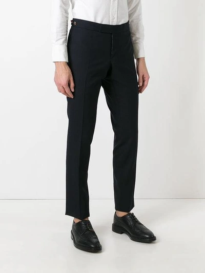 Shop Thom Browne Slim-fit Tailored Trousers In Blue