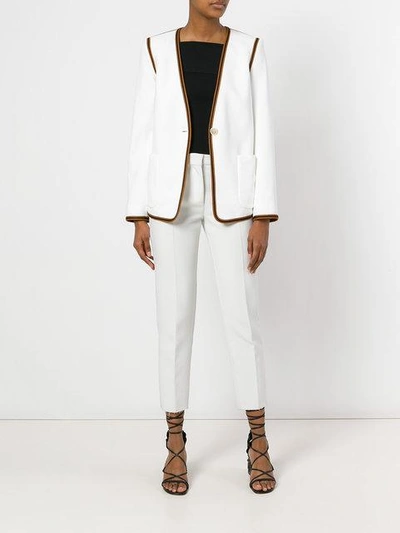 Shop Chloé Ribbon Trim Blazer In White