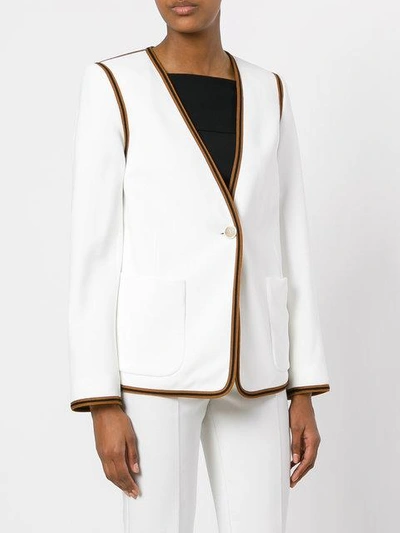 Shop Chloé Ribbon Trim Blazer In White